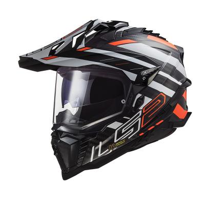 LS2 MX701 C EXPLORER EDGE BLACK FLUO ORANGE